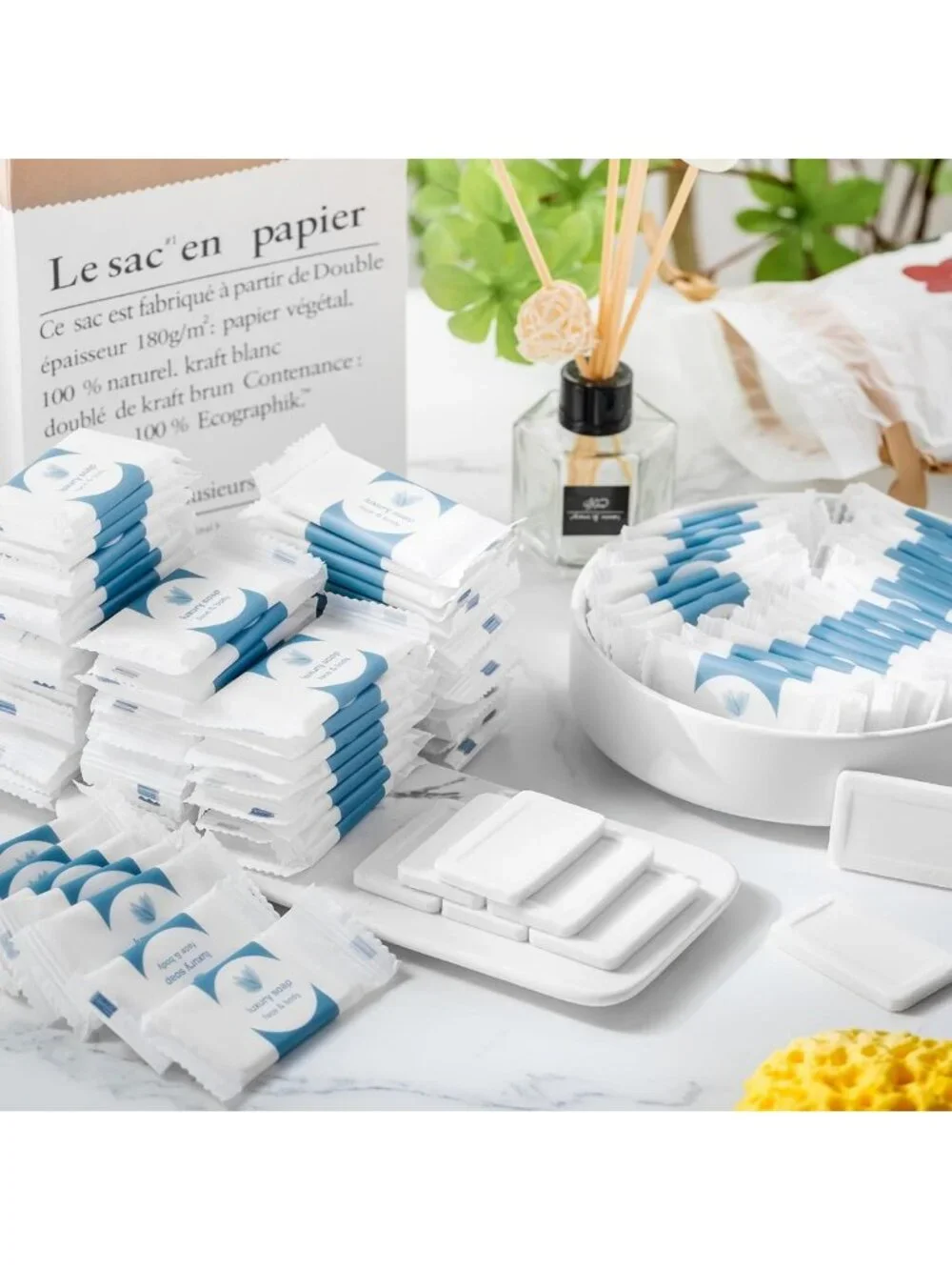 600 Pcs Mini Bar Soap Bulk - Individually Wrapped Hotel Hand Soap for Travel